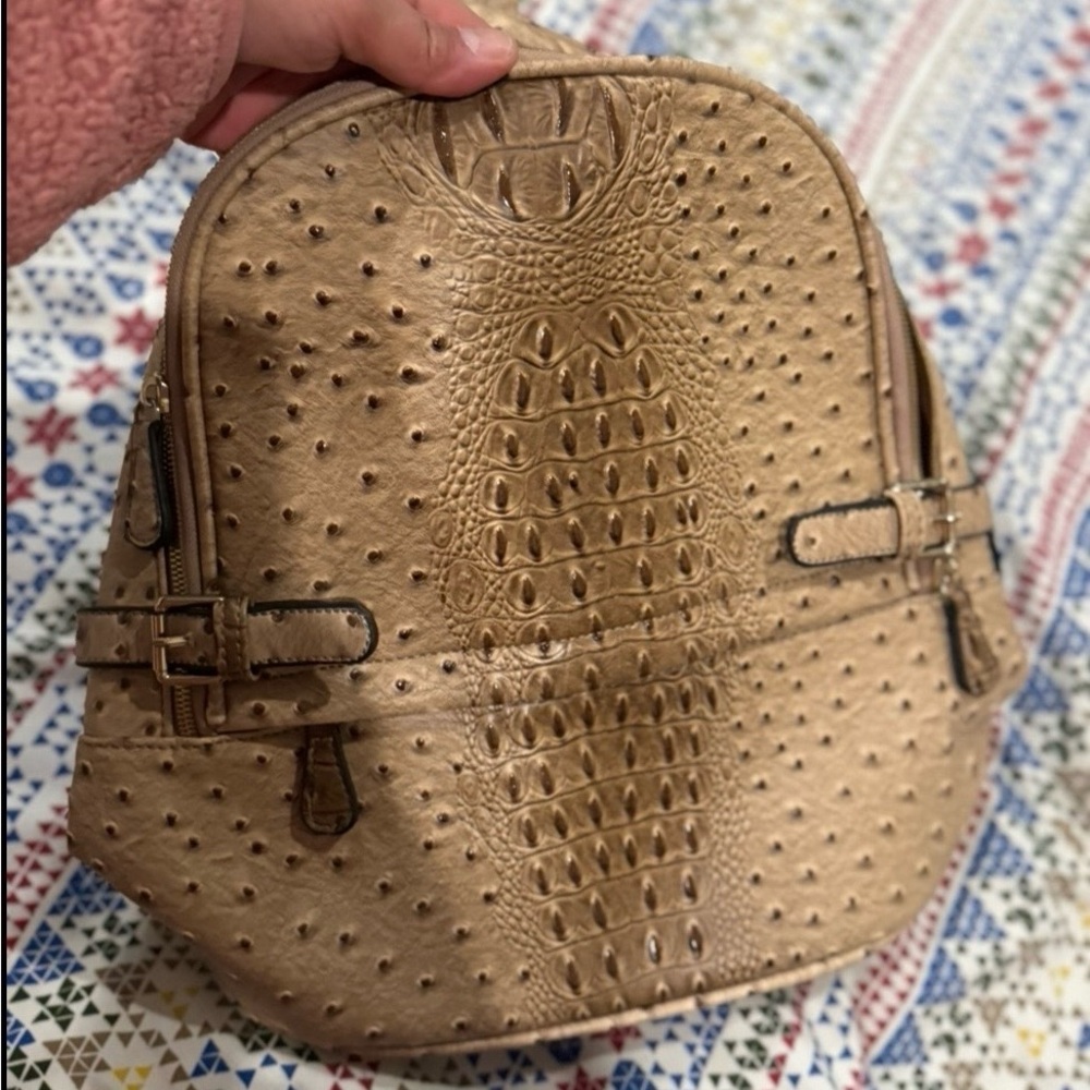 Textured Tan Backpack